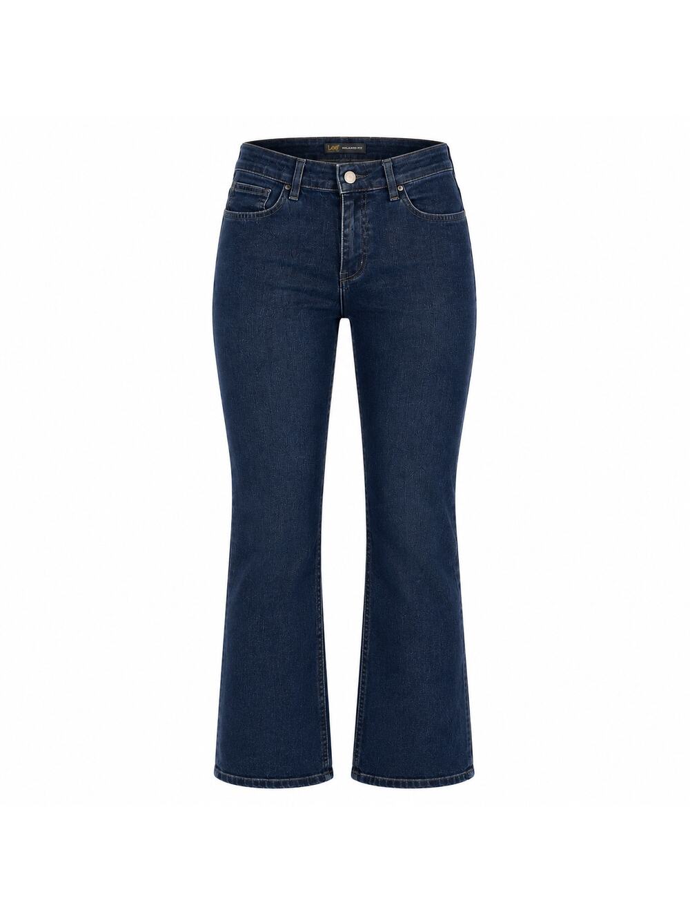 Lee Womens Relaxed Fit Straight Leg Jeans Black Denim Size 8 Medium